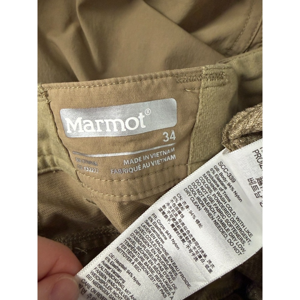 Marmot Arch Rock Convertible Pants Mens 34x34 Zip Off Khaki Outdoor Hiking Cargo - Picture 15 of 16